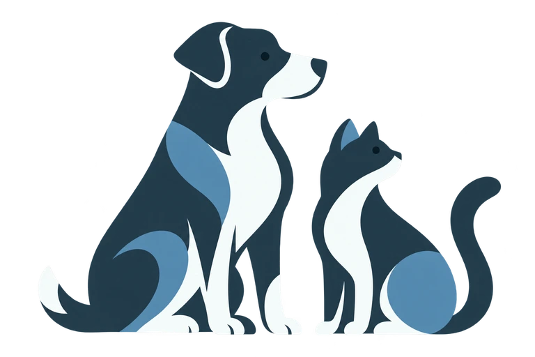 Illustrated dog and cat in Scoops colors