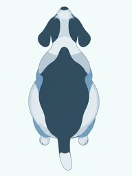 Dog seen from above and the side: overweight