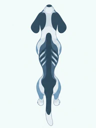 Dog seen from above and the side: too thin